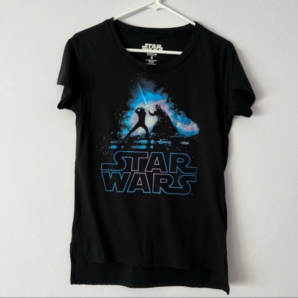 🪴 Star Wars Luke Skywalker Darth Vader Black Graphic Tee Small